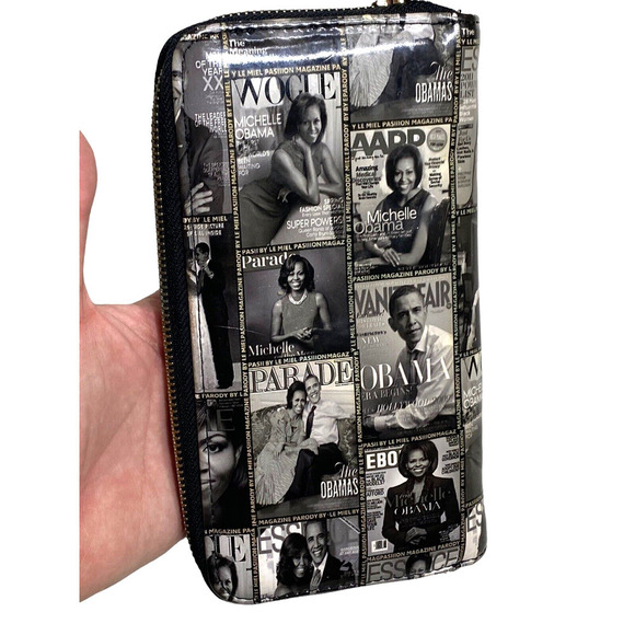 Obama Wallet Michelle Barack Magazine Cover Black White Presidential Collectible - Picture 3 of 5